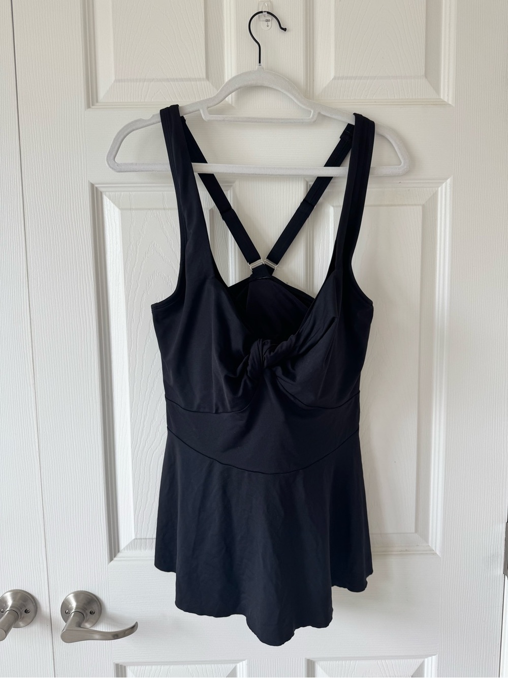 Lands' End Women's Modest Underwire Peplum Tankini Top.